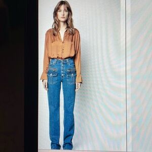 Zadig & Voltaire Blue “eyes” Women's high rise exposed. Enter seam Jeans